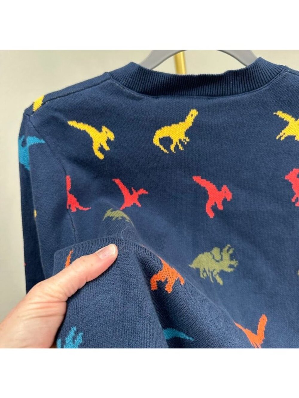 ModCloth Ms Frizzle Dinosaur Print Button Knit Cardigan Sweater Womens sz Medium - Picture 5 of 8